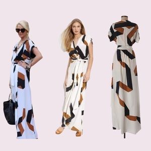 DVF Ethyl Silk Wrap Ribbon Dress